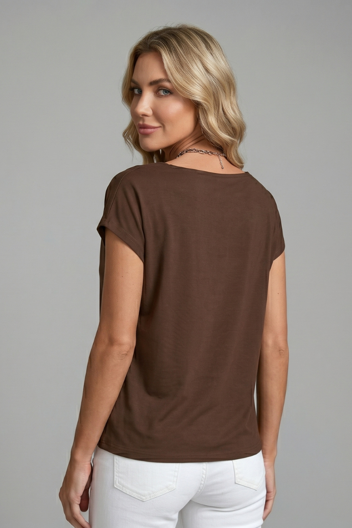 Neva - Blusa con Cuello Drapeado
