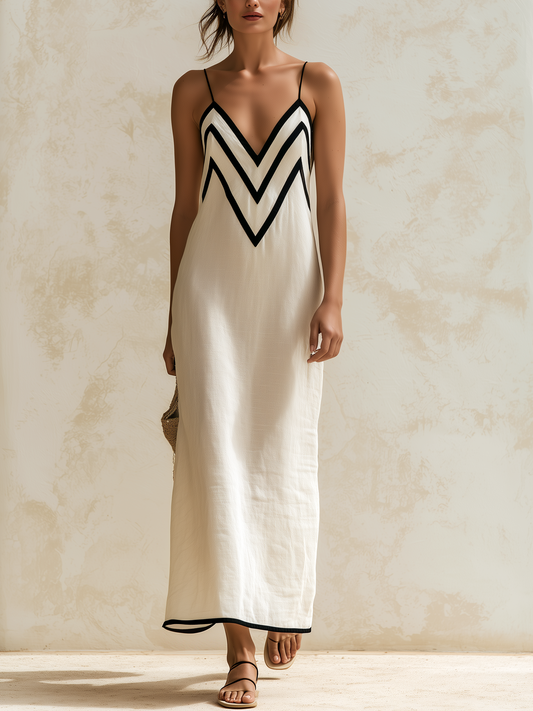 Marisa - Vestido con Estampado Chevron