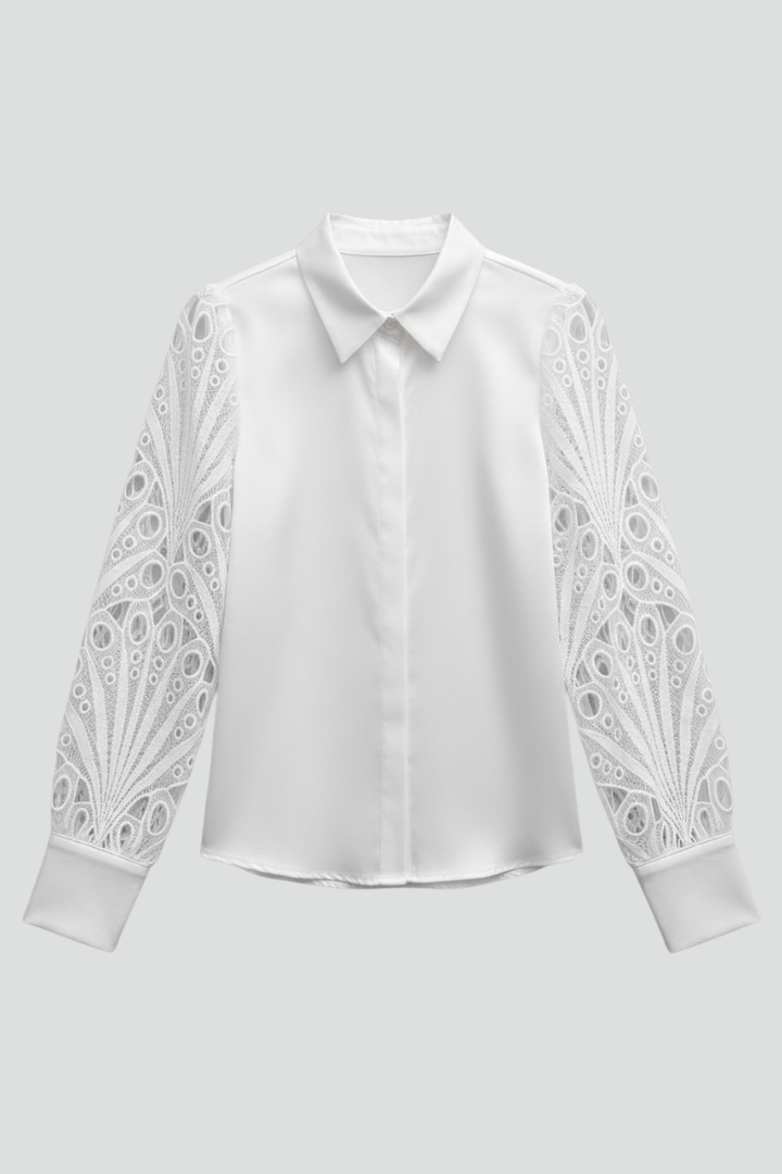 Zinnia - Blusa con Mangas de Encaje