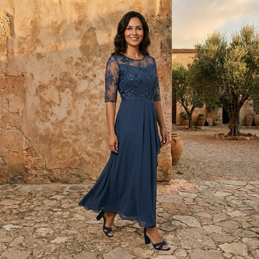 Vestido de Gasa - Vestido con Corte Elegante