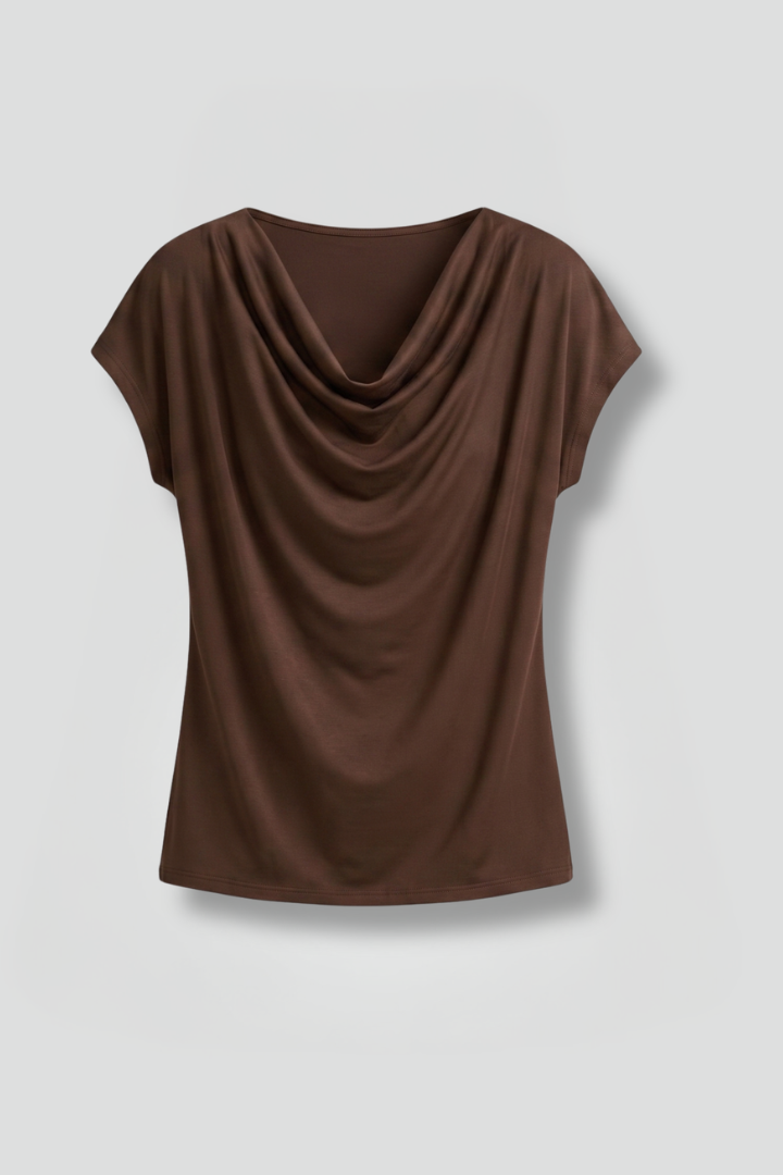 Neva - Blusa con Cuello Drapeado