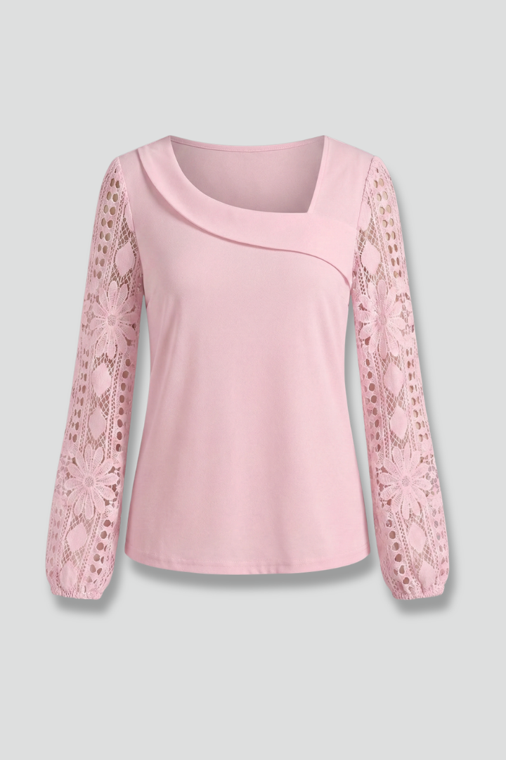 Zephine - Blusa con Mangas de Encaje