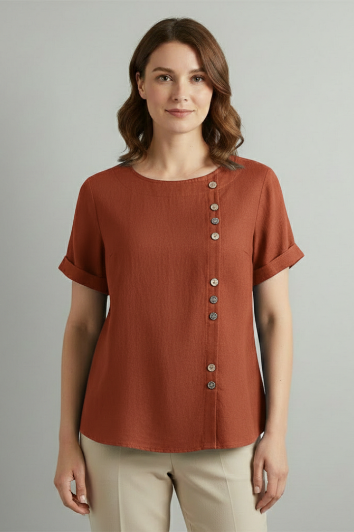 Ophelia - Blusa con Cuello Redondo