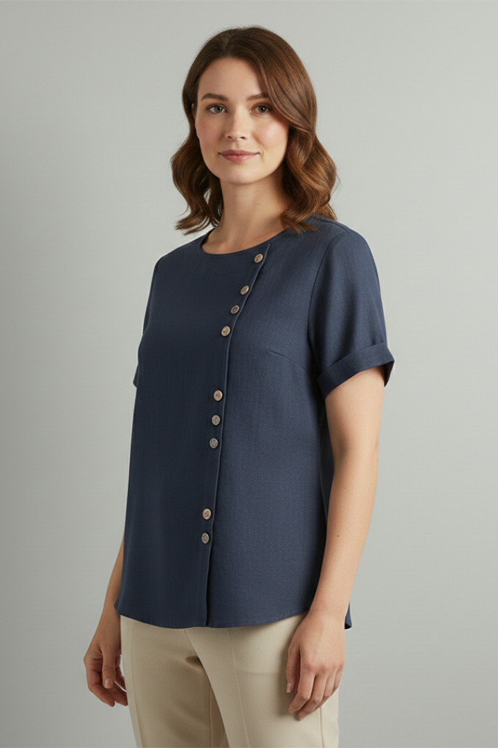 Ophelia - Blusa con Cuello Redondo