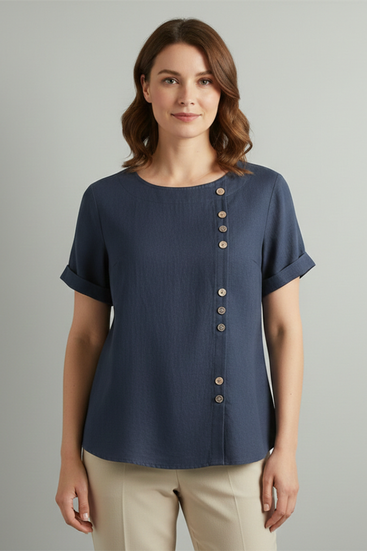 Ophelia - Blusa con Cuello Redondo