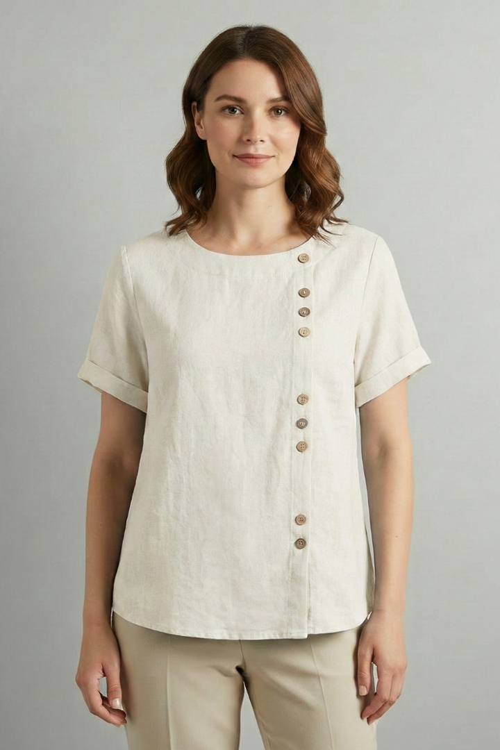 Ophelia - Blusa con Cuello Redondo