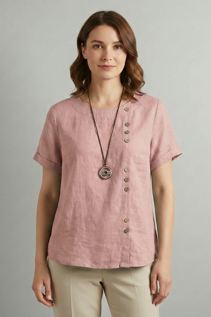Ophelia - Blusa con Cuello Redondo