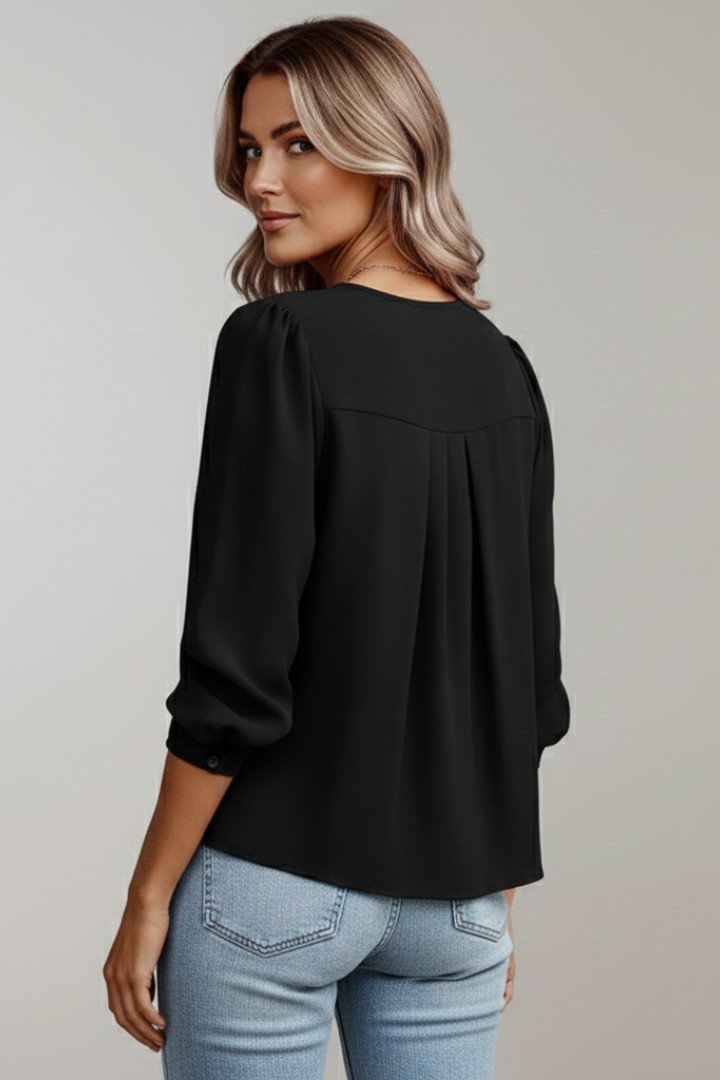 Dara - Blusa con Cuello Redondo