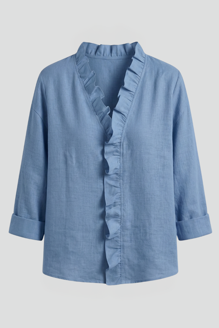 Wendel - Blusa con Volante en el Escote
