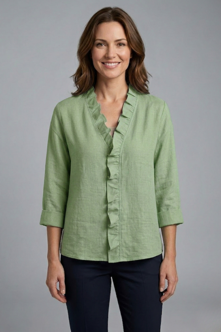 Wendel - Blusa con Volante en el Escote