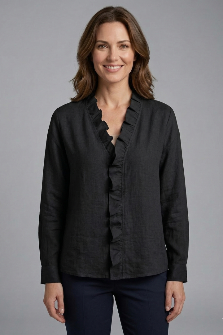Wendel - Blusa con Volante en el Escote