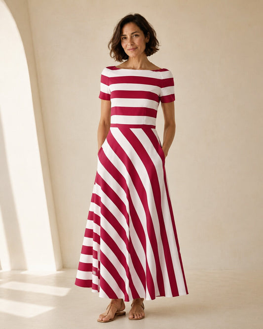 Miranda · Vestido de rayas sedosas